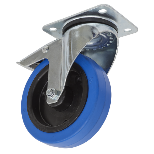 Sealey - SCW3125SPL Castor Wheel Swivel Plate with Total Lock Ø125mm Consumables Sealey - Sparks Warehouse