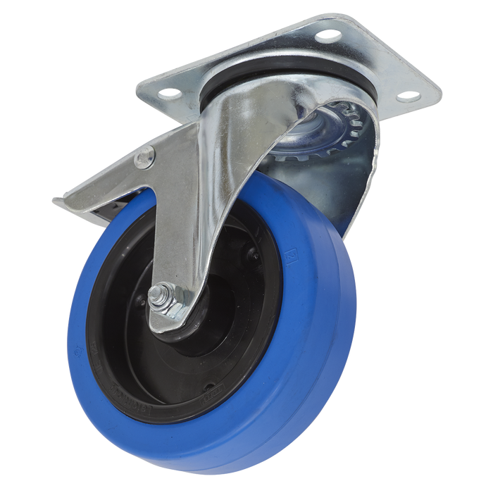 Sealey - SCW3125SPL Castor Wheel Swivel Plate with Total Lock Ø125mm Consumables Sealey - Sparks Warehouse