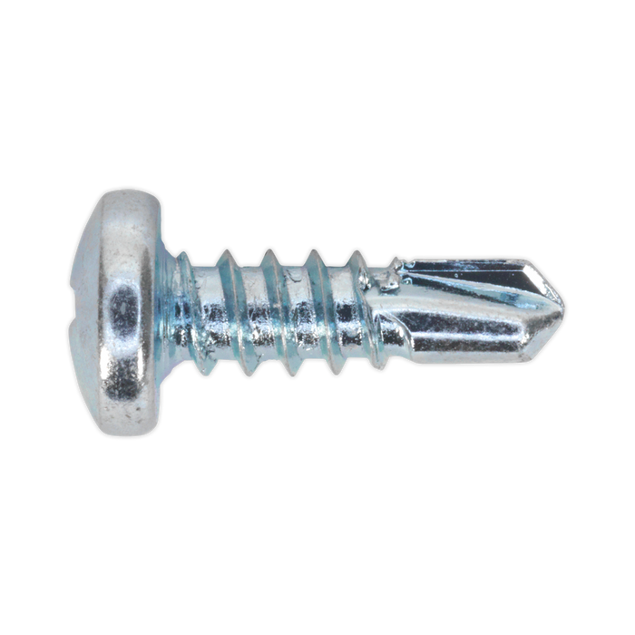 Sealey - SDPH4213 Self Drilling Screw 4.2 x 13mm Pan Head Phillips Zinc D7504N Pack of 100 Consumables Sealey - Sparks Warehouse