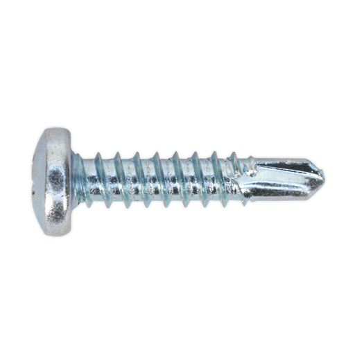 Sealey - SDPH4219 Self Drilling Screw 4.2 x 19mm Pan Head Phillips Zinc D7504N Pack of 100 Consumables Sealey - Sparks Warehouse