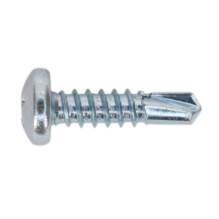 Sealey - SDPH4819 Self Drilling Screw 4.8 x 19mm Pan Head Phillips Zinc D7504N Pack of 100 Consumables Sealey - Sparks Warehouse