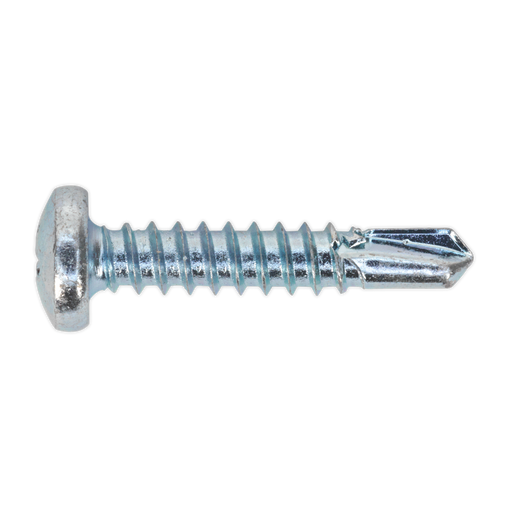 Sealey - SDPH4825 Self Drilling Screw 4.8 x 25mm Pan Head Phillips Zinc D7504N Pack of 100 Consumables Sealey - Sparks Warehouse