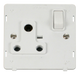 Scolmore SIN034PW - 1 Gang 15A Round Pin Switched Socket Insert - White Definity Scolmore - Sparks Warehouse