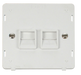 Scolmore SIN126PW - Twin Telephone Socket - Secondary Insert - White Definity Scolmore - Sparks Warehouse