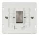 Scolmore SIN411PWBS - INGOT 10AX 1 Gang 2 Way Switch Insert - White / Brushed Stainless Definity Scolmore - Sparks Warehouse