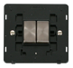 Scolmore SIN412BKBS - INGOT 10AX 2 Gang 2 Way Switch Insert - Black / Brushed Stainless Definity Scolmore - Sparks Warehouse