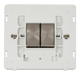 Scolmore SIN412PWBS - INGOT 10AX 2 Gang 2 Way Switch Insert - White / Brushed Stainless Definity Scolmore - Sparks Warehouse