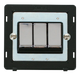 Scolmore SIN413BKCH - INGOT 10AX 3 Gang 2 Way Switch Insert - Black / Chrome Definity Scolmore - Sparks Warehouse