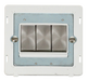 Scolmore SIN413PWBS - INGOT 10AX 3 Gang 2 Way Switch Insert - White / Brushed Stainless Definity Scolmore - Sparks Warehouse