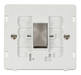 Scolmore SIN425PWBS - INGOT 10AX 1 Gang Intermediate Switch Insert - White / Brushed Stainless Definity Scolmore - Sparks Warehouse