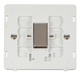 Scolmore SIN425PWSS - Ingot 10Ax 1 Gang Intermediate Switch Insert - White / Stainless Steel Definity Scolmore - Sparks Warehouse