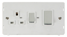 Scolmore SIN504PWCH - INGOT 45A DP Switch 13A DP Switched Socket Insert - White Definity Scolmore - Sparks Warehouse