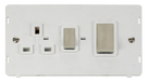 Scolmore SIN504PWSS - INGOT 45A DP Switch 13A DP Switched Socket Insert - White Definity Scolmore - Sparks Warehouse