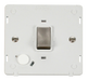 Scolmore SIN522PWBS - INGOT 20A DP Switch With Flex Outlet  Insert - White / Brushed Stainless Definity Scolmore - Sparks Warehouse