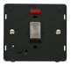Scolmore SIN523BKBS - INGOT 20A DP Switch With Flex Outlet + Neon Insert - Black / Br. Stainless Definity Scolmore - Sparks Warehouse