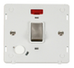 Scolmore SIN523PWBS - INGOT 20A DP Switch With Flex Outlet + Neon Insert - White / Br. Stainless Definity Scolmore - Sparks Warehouse