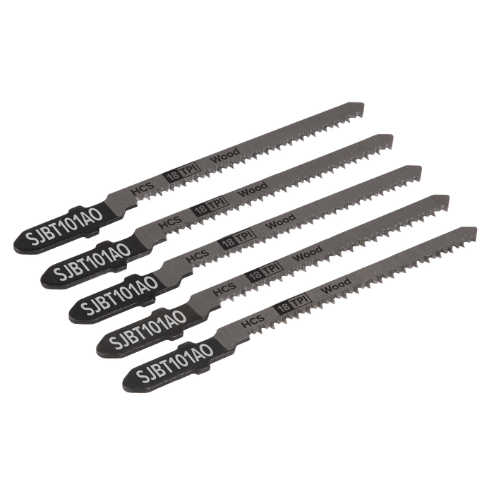 Sealey - Jigsaw Blade Hard Wood 83mm 18tpi - Pack of 5 Consumables Sealey - Sparks Warehouse