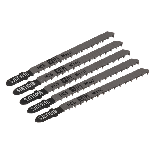 Sealey - Jigsaw Blade Hard Wood 100mm 10tpi - Pack of 5 Consumables Sealey - Sparks Warehouse