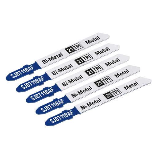 Sealey - Jigsaw Blade Metal 75mm 21tpi - Pack of 5 Consumables Sealey - Sparks Warehouse