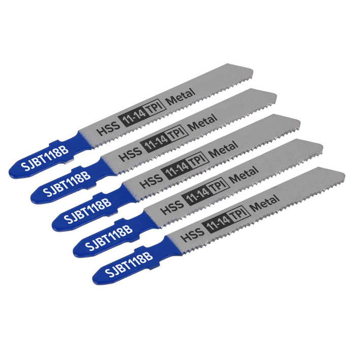 Sealey - Jigsaw Blade Metal 92mm 11-14tpi - Pack of 5 Consumables Sealey - Sparks Warehouse