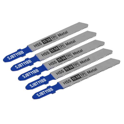 Sealey - Jigsaw Blade Metal 92mm 11-14tpi - Pack of 5 Consumables Sealey - Sparks Warehouse