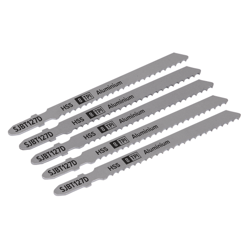 Sealey - Jigsaw Blade Aluminium 100mm 8tpi - Pack of 5 Consumables Sealey - Sparks Warehouse
