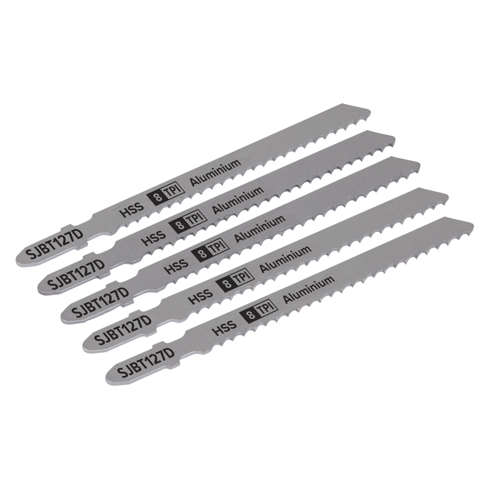 Sealey - Jigsaw Blade Aluminium 100mm 8tpi - Pack of 5 Consumables Sealey - Sparks Warehouse