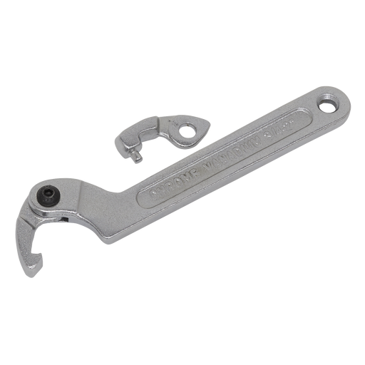 Sealey - SMC2S Adjustable C Spanner - Hook & Pin Wrench Set 3pc 19-51mm Motorcycle Tools Sealey - Sparks Warehouse