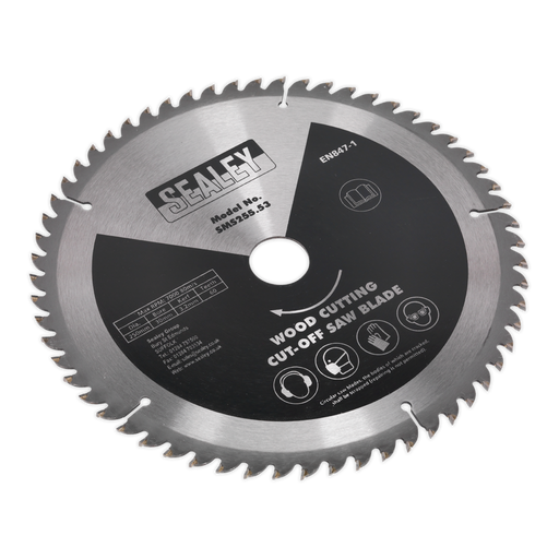 Sealey - SMS255.53 Cut-off saw blade 250 x 3.2mm 30mm 60tpu Electric Power Tools Sealey - Sparks Warehouse