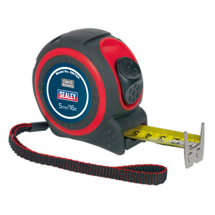 Sealey - SMT5H Heavy-Duty Tape Measure 5m(16ft) Hand Tools Sealey - Sparks Warehouse