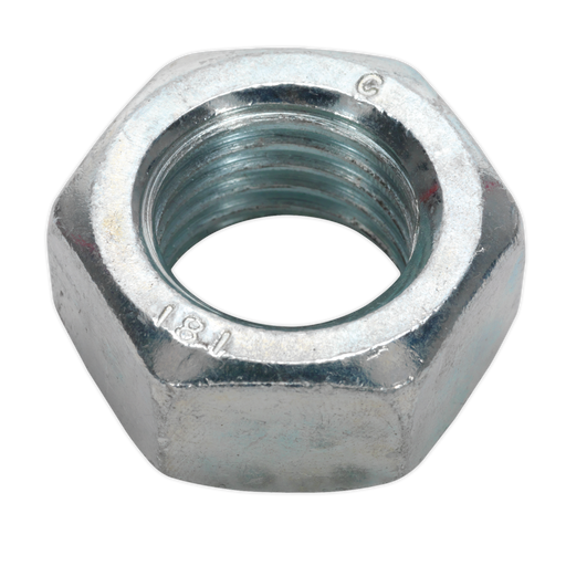 Sealey - SN20 Steel Nut M20 Zinc DIN 934 Pack of 10 Consumables Sealey - Sparks Warehouse