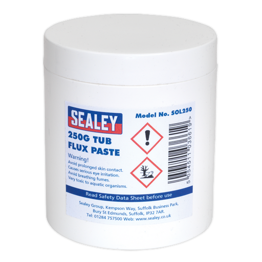 Sealey - SOL250 Flux Paste 250g Tub Consumables Sealey - Sparks Warehouse