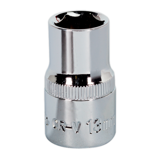 Sealey - SP1213 WallDrive® Socket 13mm 1/2"Sq Drive Fully Polished Hand Tools Sealey - Sparks Warehouse