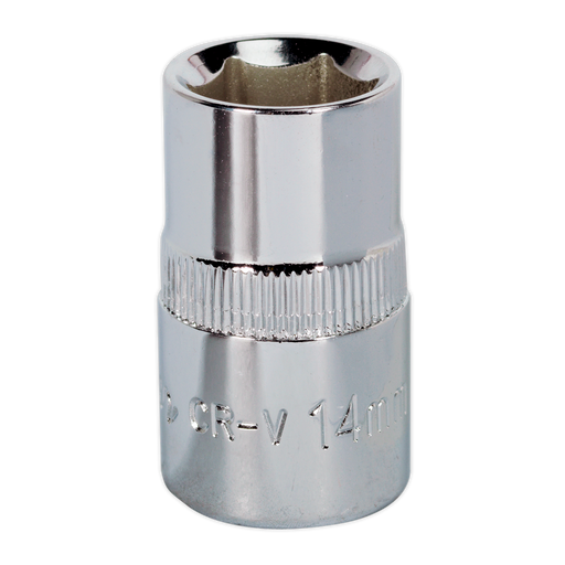 Sealey - SP1214 WallDrive® Socket 14mm 1/2"Sq Drive Fully Polished Hand Tools Sealey - Sparks Warehouse