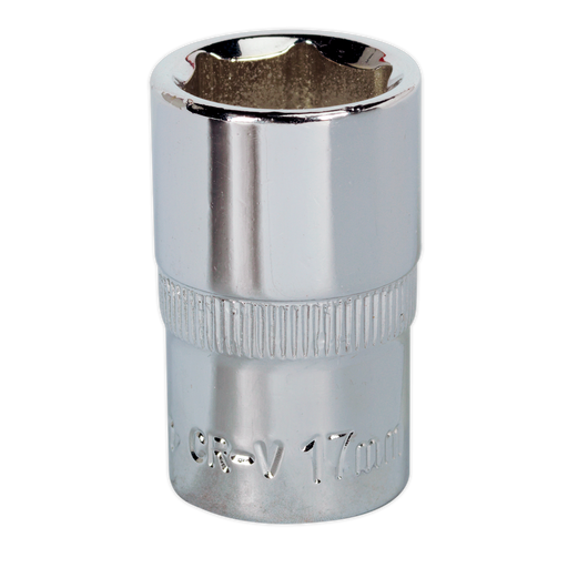 Sealey - SP1217 WallDrive® Socket 17mm 1/2"Sq Drive Fully Polished Hand Tools Sealey - Sparks Warehouse