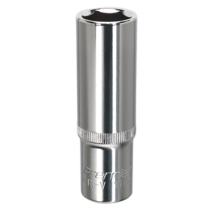 Sealey - SP1217D WallDrive® Socket 17mm Deep 1/2"Sq Drive Fully Polished Hand Tools Sealey - Sparks Warehouse