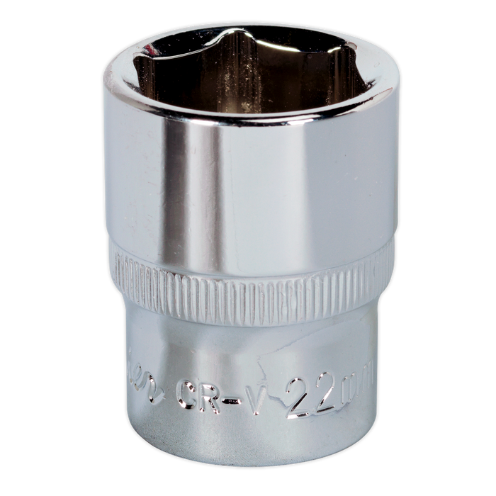 Sealey - SP1222 WallDrive® Socket 22mm 1/2"Sq Drive Fully Polished Hand Tools Sealey - Sparks Warehouse