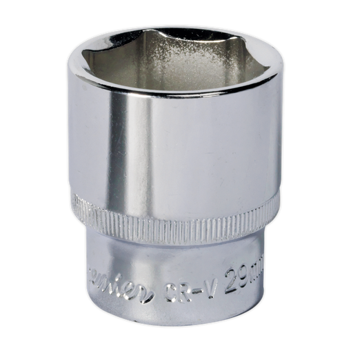 Sealey - SP1229 WallDrive® Socket 29mm 1/2"Sq Drive Fully Polished Hand Tools Sealey - Sparks Warehouse