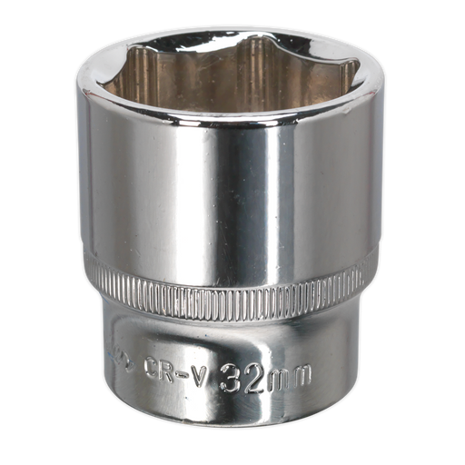 Sealey - SP1232 WallDrive® Socket 32mm 1/2"Sq Drive Fully Polished Hand Tools Sealey - Sparks Warehouse