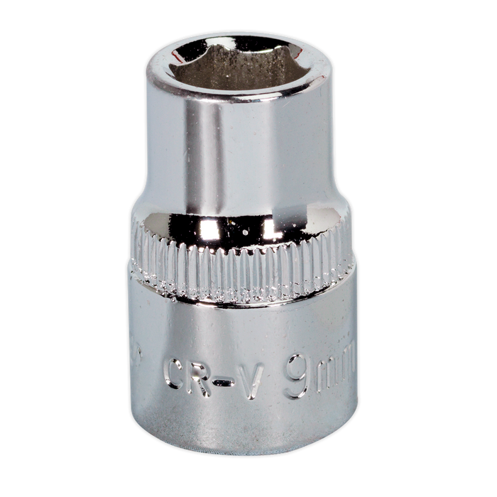 Sealey - SP3809 WallDrive® Socket 9mm 3/8"Sq Drive Fully Polished Hand Tools Sealey - Sparks Warehouse