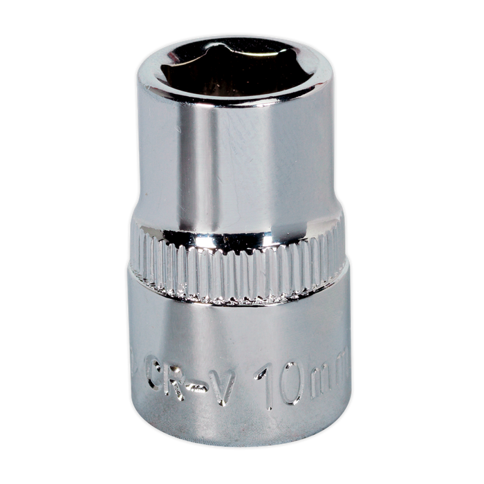 Sealey - SP3810 WallDrive® Socket 10mm 3/8"Sq Drive Fully Polished Hand Tools Sealey - Sparks Warehouse