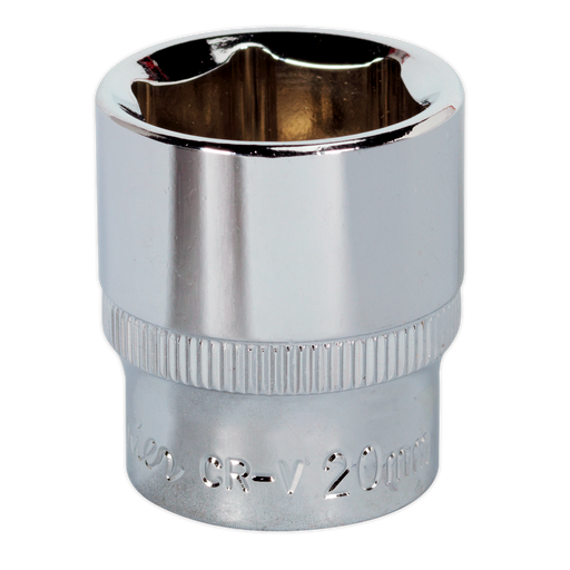 Sealey - SP3820 WallDrive® Socket 20mm 3/8"Sq Drive Fully Polished Hand Tools Sealey - Sparks Warehouse