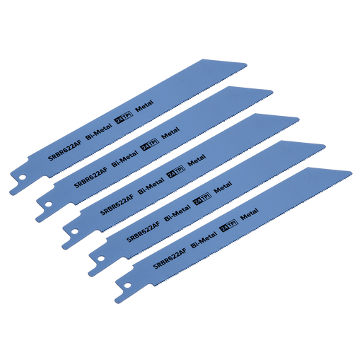 Sealey - Reciprocating Saw Blade Metal 150mm 24tpi - Pack of 5 Consumables Sealey - Sparks Warehouse