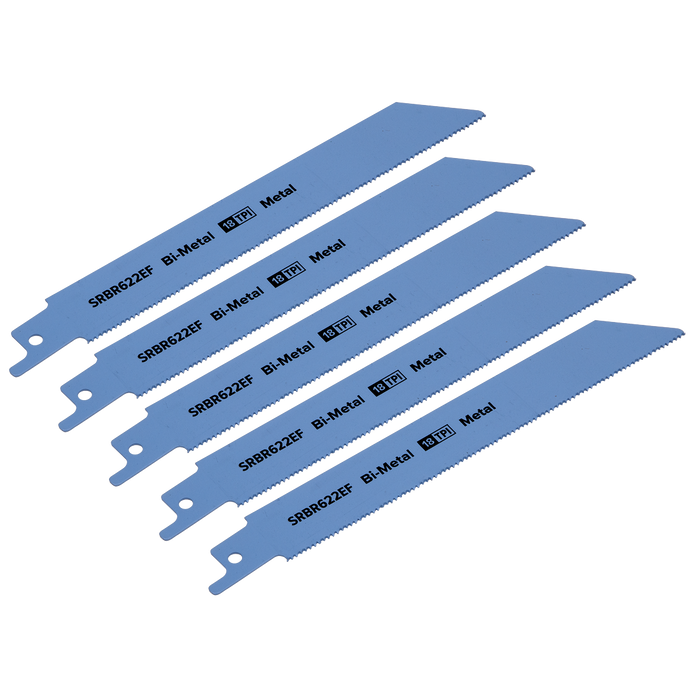 Sealey - Reciprocating Saw Blade Metal 150mm 18tpi - Pack of 5 Consumables Sealey - Sparks Warehouse