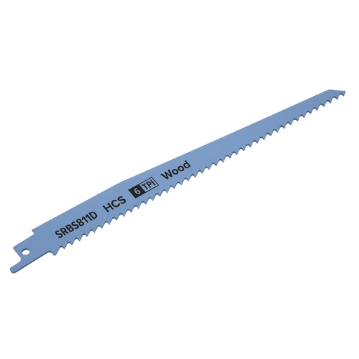 Sealey - Reciprocating Saw Blade Clean Wood 200mm 6tpi - Pack of 5 Consumables Sealey - Sparks Warehouse
