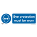 Sealey - SS11V10 Eye Protection Must Be Worn - Mandatory Safety Sign - Self-Adhesive Vinyl - Pack of 10 Safety Products Sealey - Sparks Warehouse