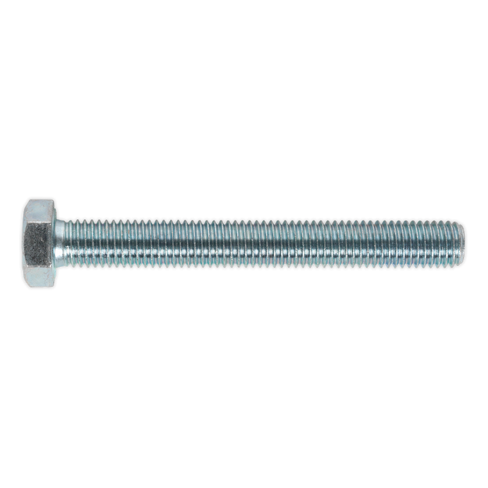 Sealey - SS12100 HT Setscrew M12 x 100mm 8.8 Zinc DIN 933 Pack of 10 Consumables Sealey - Sparks Warehouse