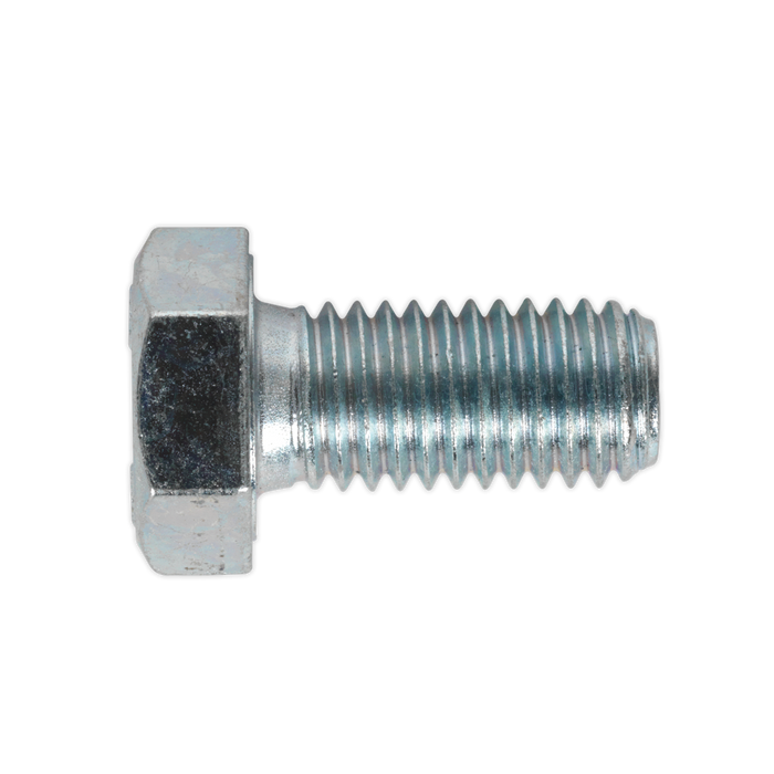 Sealey - SS1225 HT Setscrew M12 x 25mm 8.8 Zinc DIN 933 Pack of 25 Consumables Sealey - Sparks Warehouse