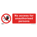 Sealey - SS17P10 No Access Prohibition Safety Sign - Rigid Plastic - Pack of 10 Safety Products Sealey - Sparks Warehouse