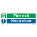 Sealey - SS18V10 Fire Exit Keep Clear - Safe Conditions Safety Sign - Self-Adhesive Vinyl - Pack of 10 Safety Products Sealey - Sparks Warehouse